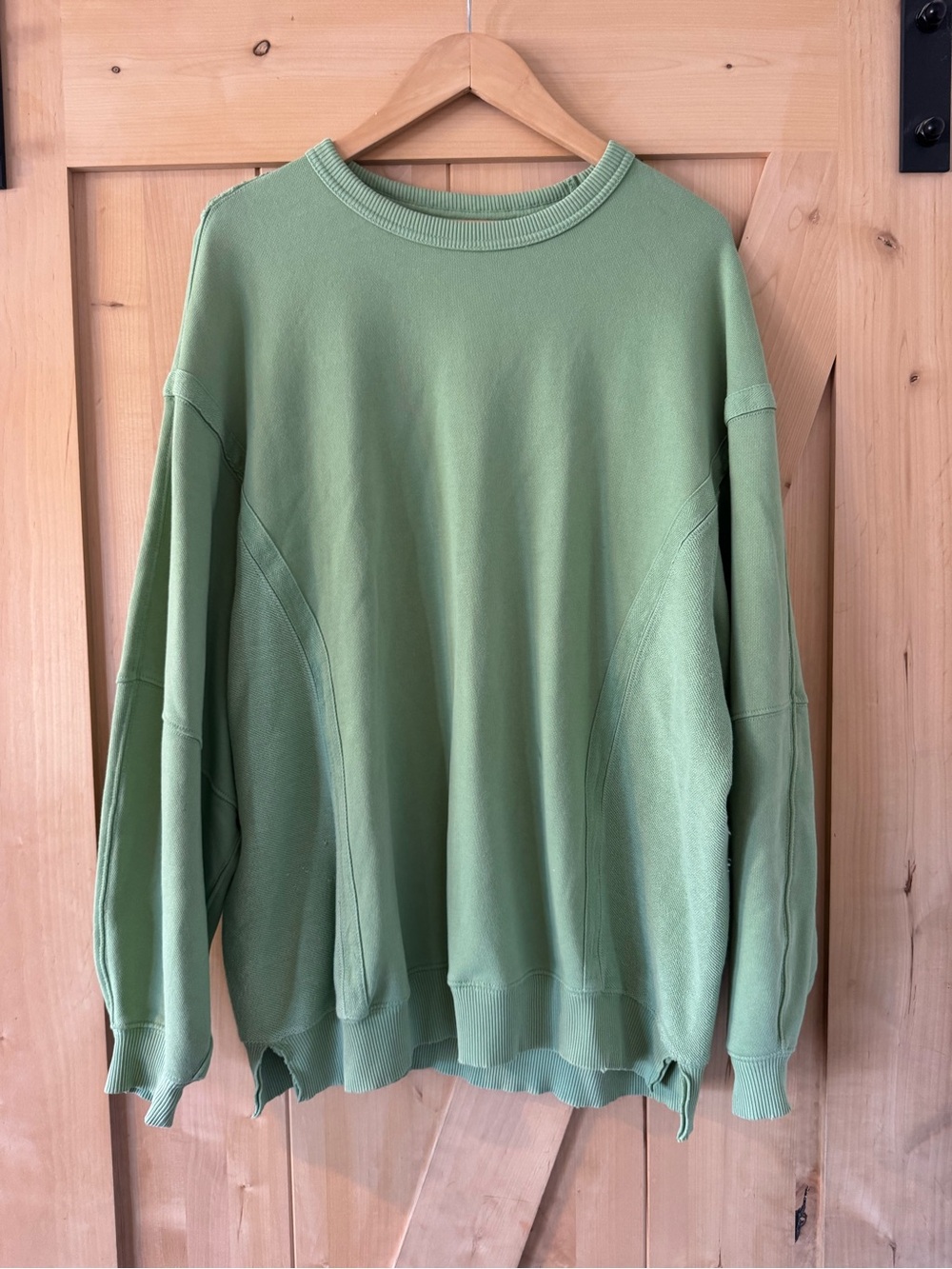 Aerie Sage Green Crochet Back Oversized Sweatshirt – Size S - Picture 2 of 6